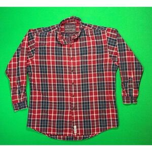 Abercrombie & Fitch Chamois Shirt Men's Large Red/Blue Plaid Button Down